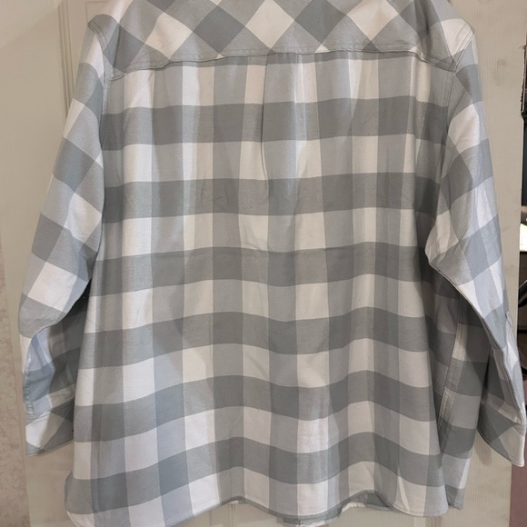 Plaid Light Green and White Utility Jacket - Picture 3 of 3